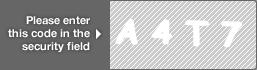 captcha code for visual authentication  letter A number 4 letter T number 7