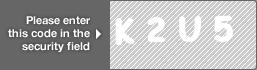 captcha code for visual authentication  letter K number 2 letter U number 5