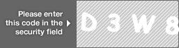 captcha code for visual authentication  letter D number 3 letter W number 8