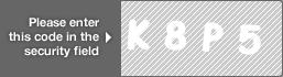 captcha code for visual authentication  letter K number 8 letter P number 5