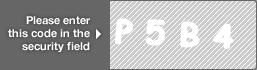captcha code for visual authentication  letter P number 5 letter B number 4