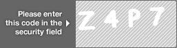captcha code for visual authentication  letter Z number 4 letter P number 7