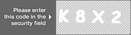 captcha code for visual authentication  letter K number 8 letter X number 2